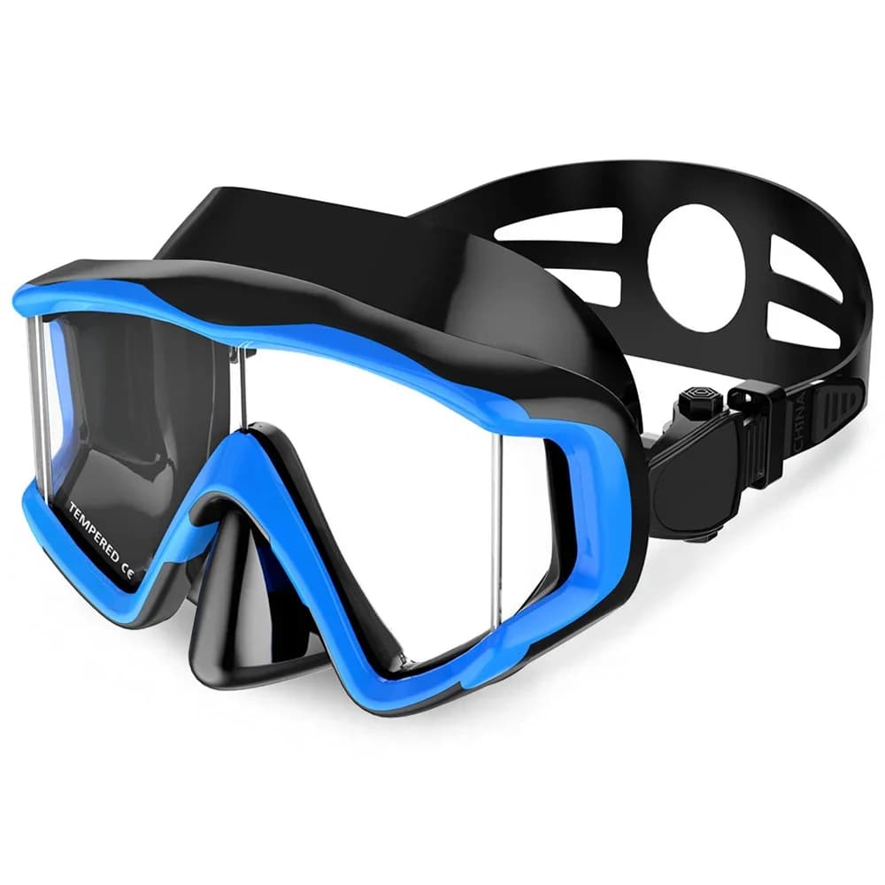 Snorkeling mask with three lenses for nautical skiing Diving glasses mask underwater panoramic mask suitable for both men and women