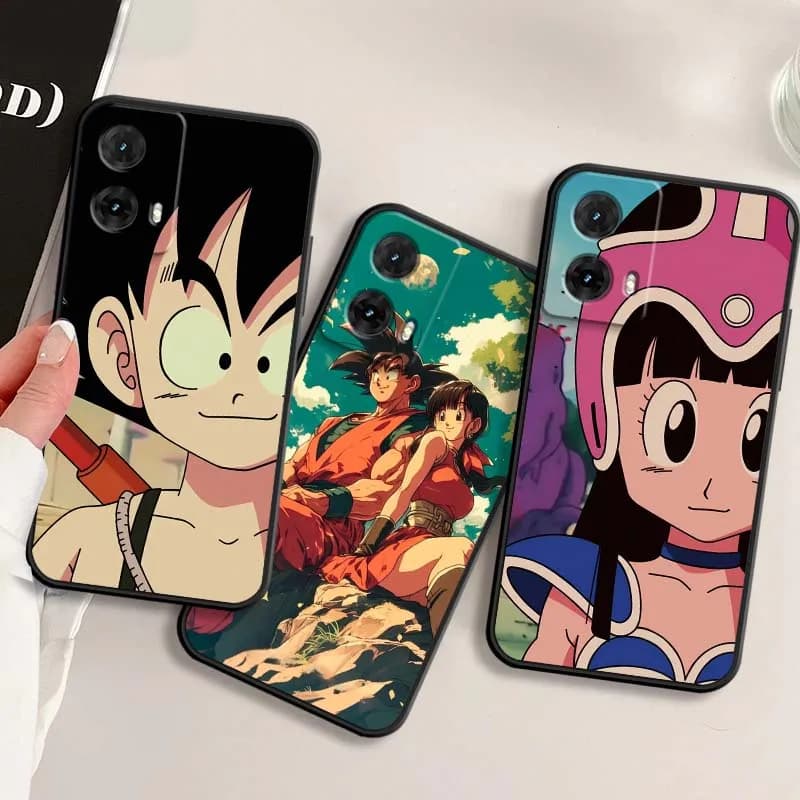 Custodia per telefono Dragon Ball Chichi Son Goku per Motorola G85 Edge 50 G24 G35 G14 G04 40 G72 G34 G G54 G13 G32 5G Nera
