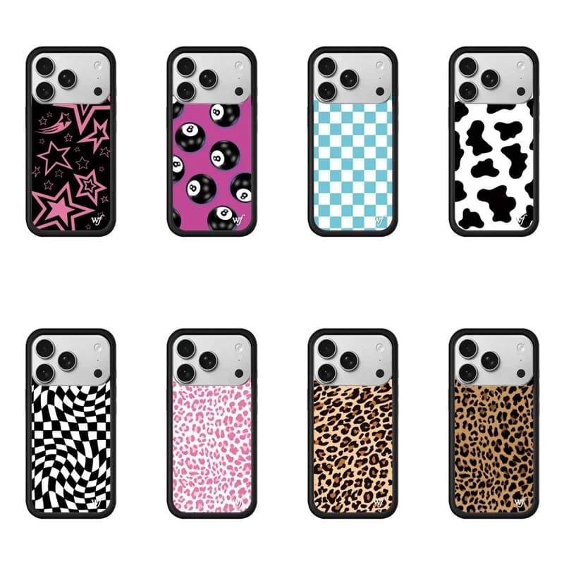 Wildflower ins Lxxury Leopard Pattern Grid Phone Case for iPhone 13 14 15 16 17 Pro Max Plus Superstar Cow Wf Shockproof Cover