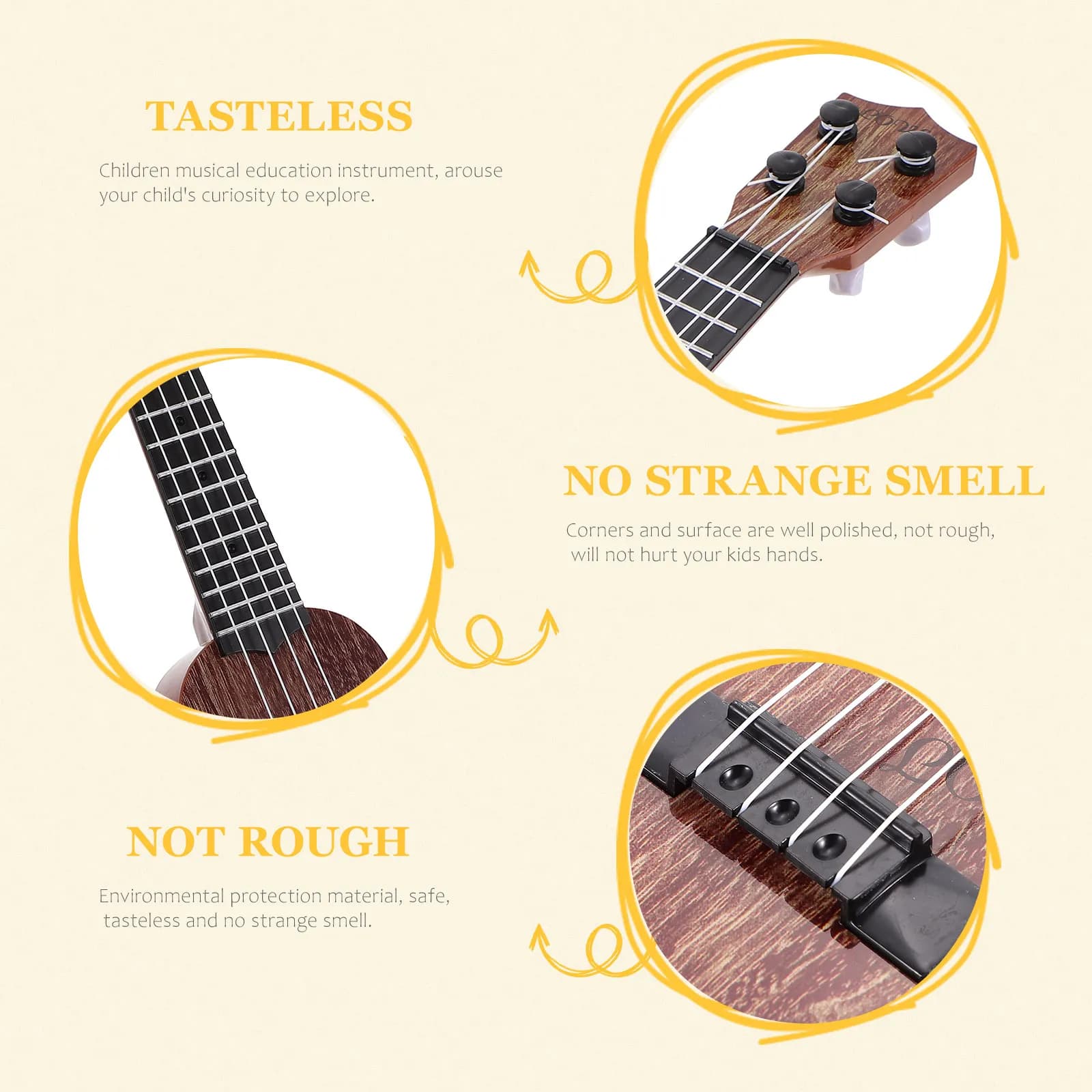 1Pcs Ukulele Simulation Musical Instrument Children Early Education Mini Instrument Bright Color Learning Plaything