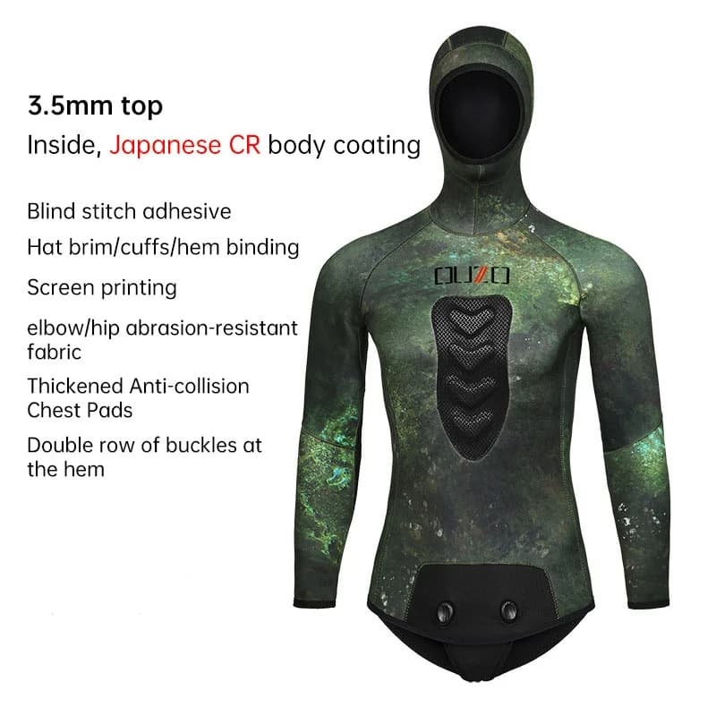 3.5MM CR Neoprene Wetsuit Open Cell Free Diving Suit Camouflage Fullsuit Mens Snorkeling Swimming Spearfishing Wetsuit