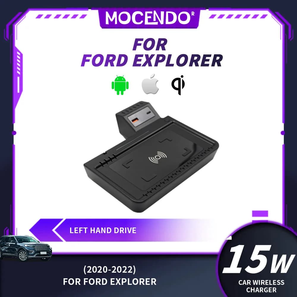 Wireless Charger for Ford Explorer 2020-2022 Fast Charging Plate Adapter Car Interior Modification Cell Phone Accessory