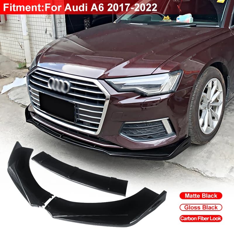 Car Modification Accessories Front Shovel Diffuser Splitter Body Kit Spoiler Fit For Audi A6 2017 2018 2019 2020 2021 2022