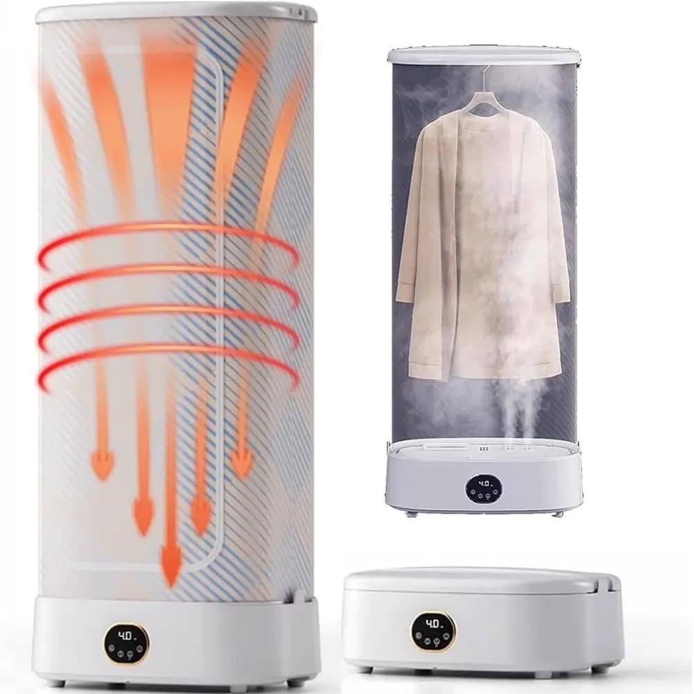 Ferro da Stiro a Vapore Wireless da 1000W, Stendibiancheria Portatile, Stiratore Verticale Pieghevole per la Cura dei Tessuti
