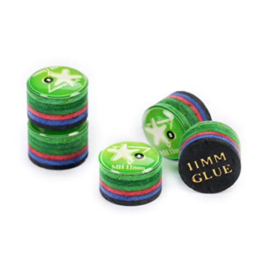 Puntali per Stecca da Biliardo a 6 Strati, Effetto Arcobaleno, Durezza SX/SS/S/M/MH/H (Varie Misure) - 5 Pezzi