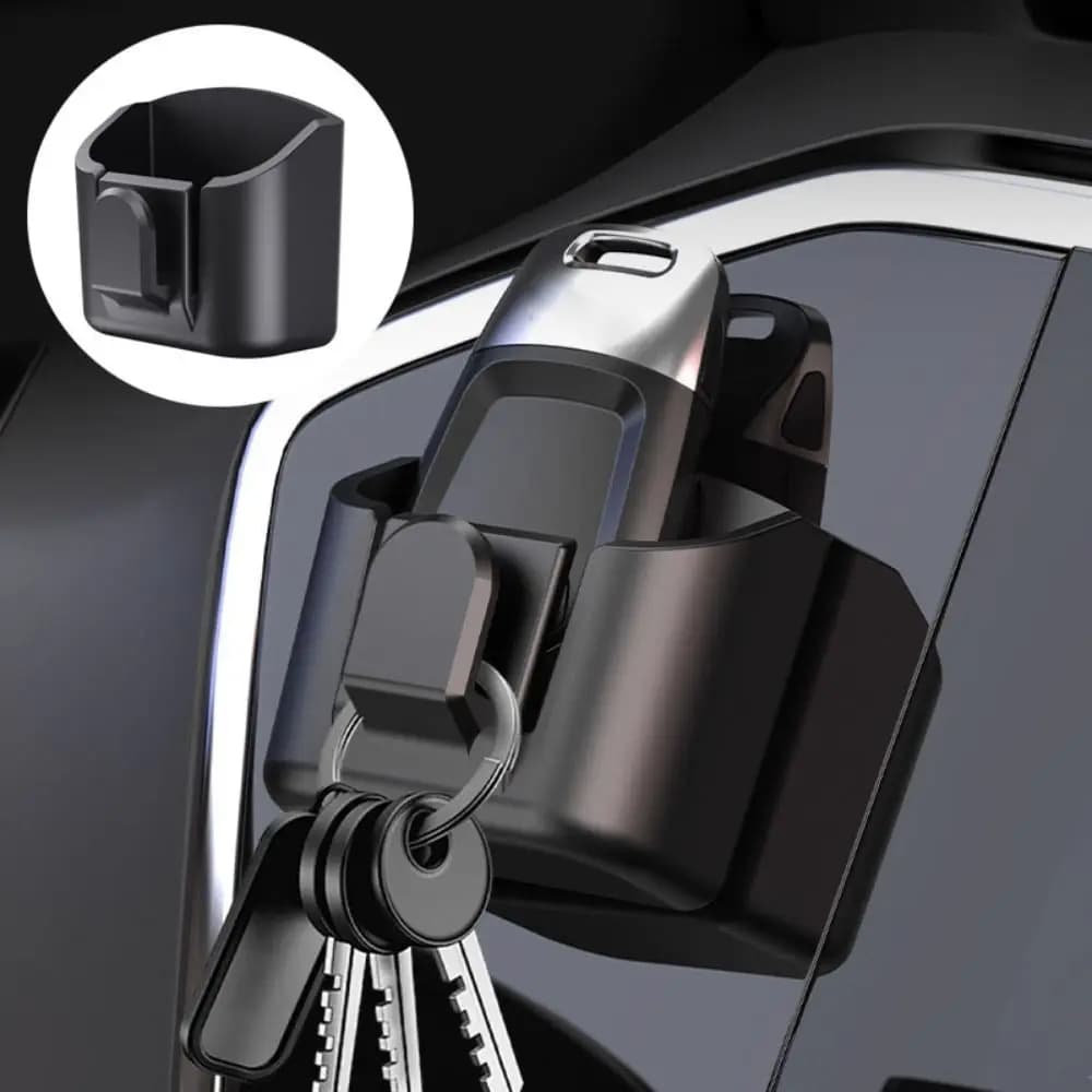 Scatola portaoggetti per cruscotto dell'auto Scatola portaoggetti riutilizzabile adesiva posteriore per chiavi dell'auto Organizzatore salvaspazio per piccoli oggetti