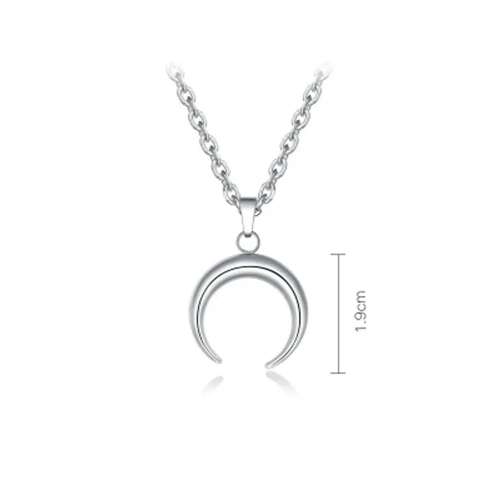 Star Moon Necklace Stainless Steel Arc Shape Pendant Corrosion Resistant Smooth Surface Elegant Gift for Her Family Daily Wear