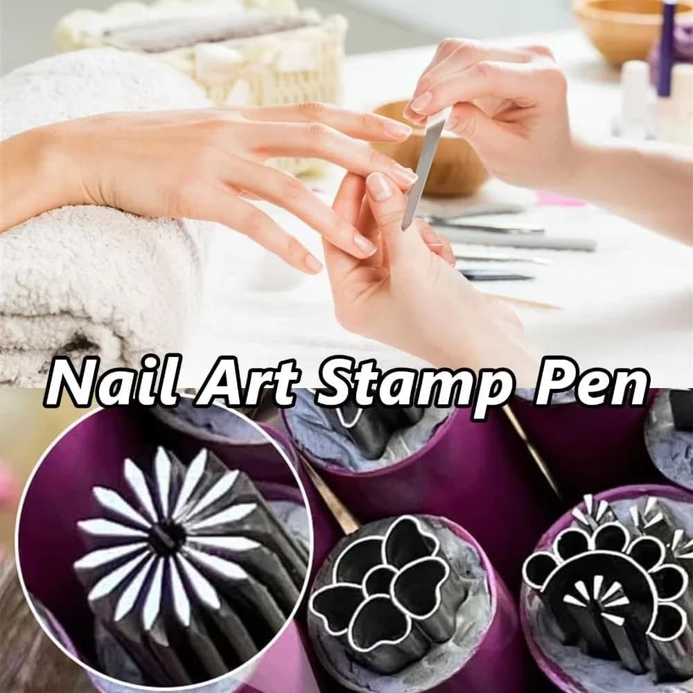 4/6/15pcs Nail Art Flowers&Butterfly Stamp Pen Set for Nail Assorted Patterns DIY Art Stamping Tool for Women Beauty Accessories