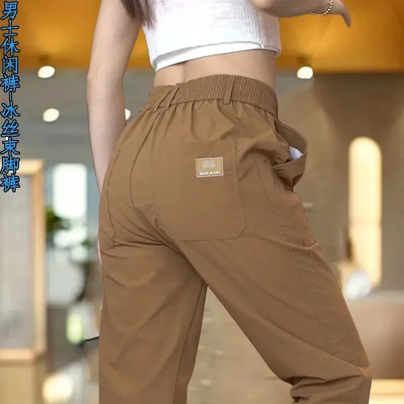2025 Nuovi pantaloni estivi per utensili Pantaloni casual dritti larghi da uomo Leggings sottili Pantaloni da caccia per uomo bello da uomo