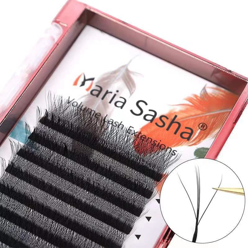 MARIA New Fairy 3D W Shaped Thick Eyelash Easy Fan Extensions Eyelash 5D Volume Wholesale 12 File Style Y Logo Soft Natural