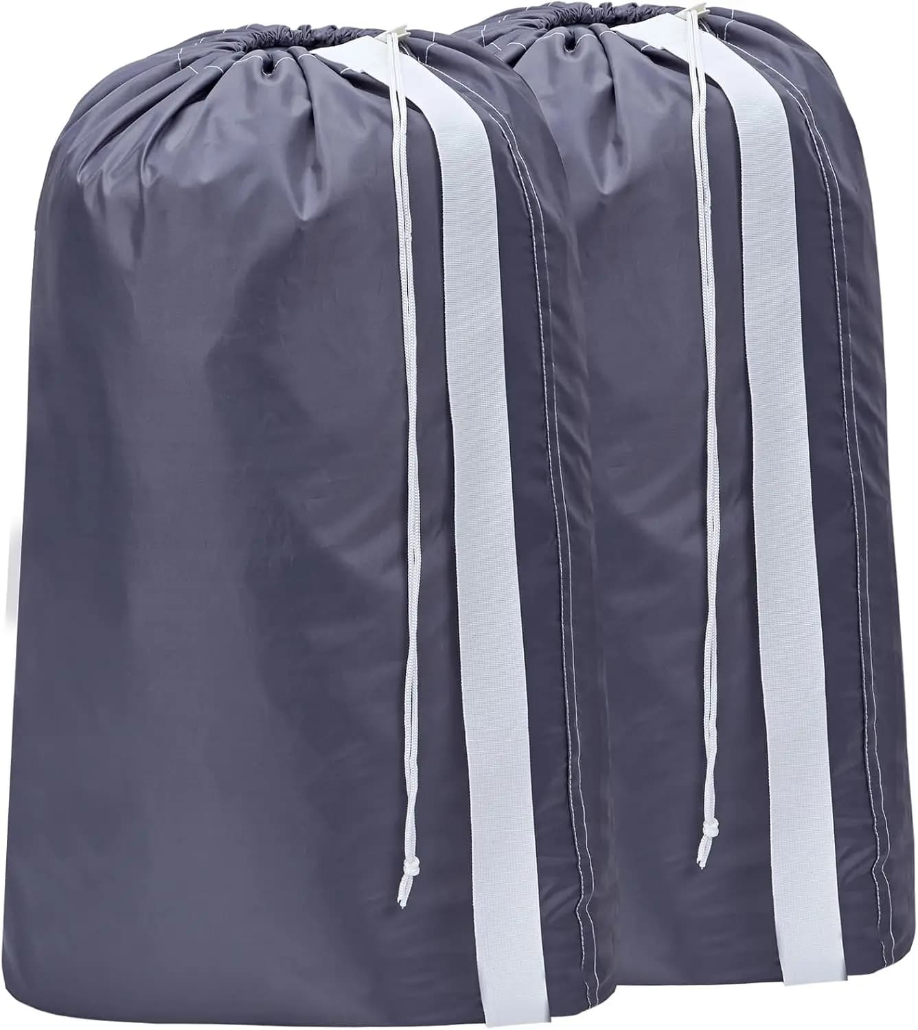 Grande borsa per biancheria in nylon con tracolla, contiene 4 carichi, grigia