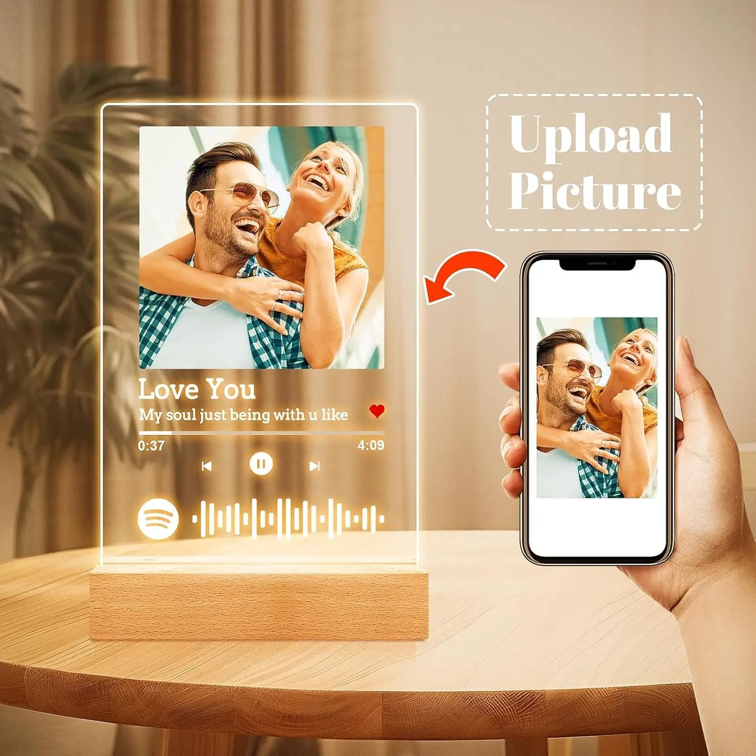 Custom Plaque Picture Frames Photo Frame Personalized Anniversary Birthday Gifts for Women Men Girlfriend Boyfriend Him Couple