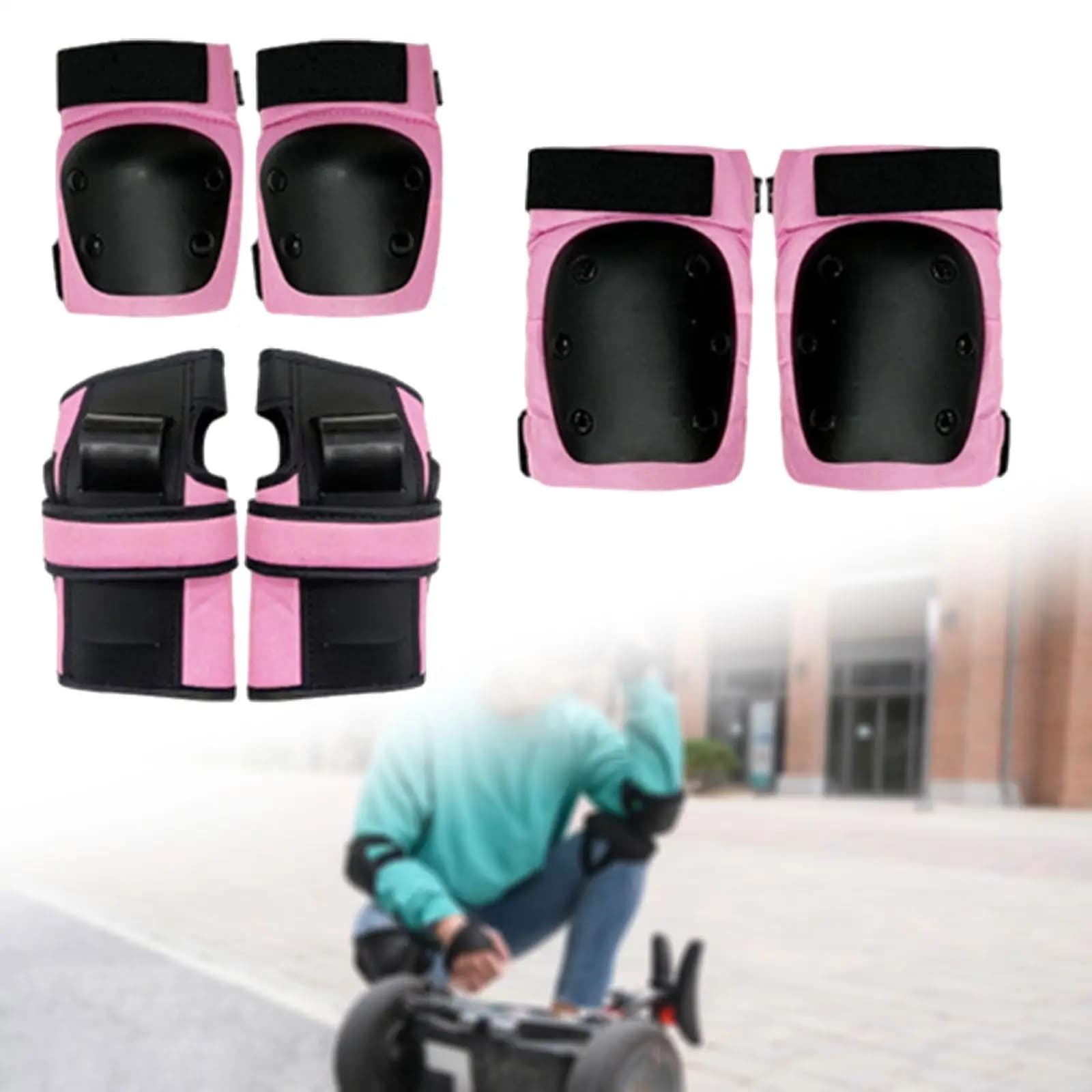 Set di protezioni per ginocchia e gomiti, protezioni per polsi per ciclismo e pattinaggio in linea