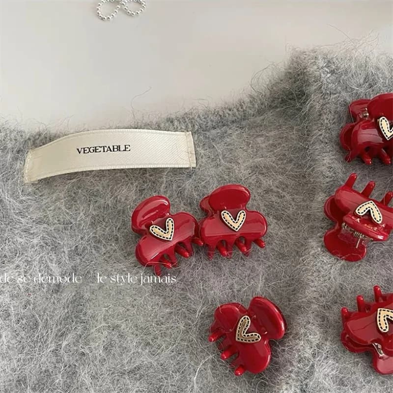 Red little love hairpin clip a fascia laterale da donna duck bill clip temperamento versatile fermaglio per capelli accessori per capelli rotti Griphair
