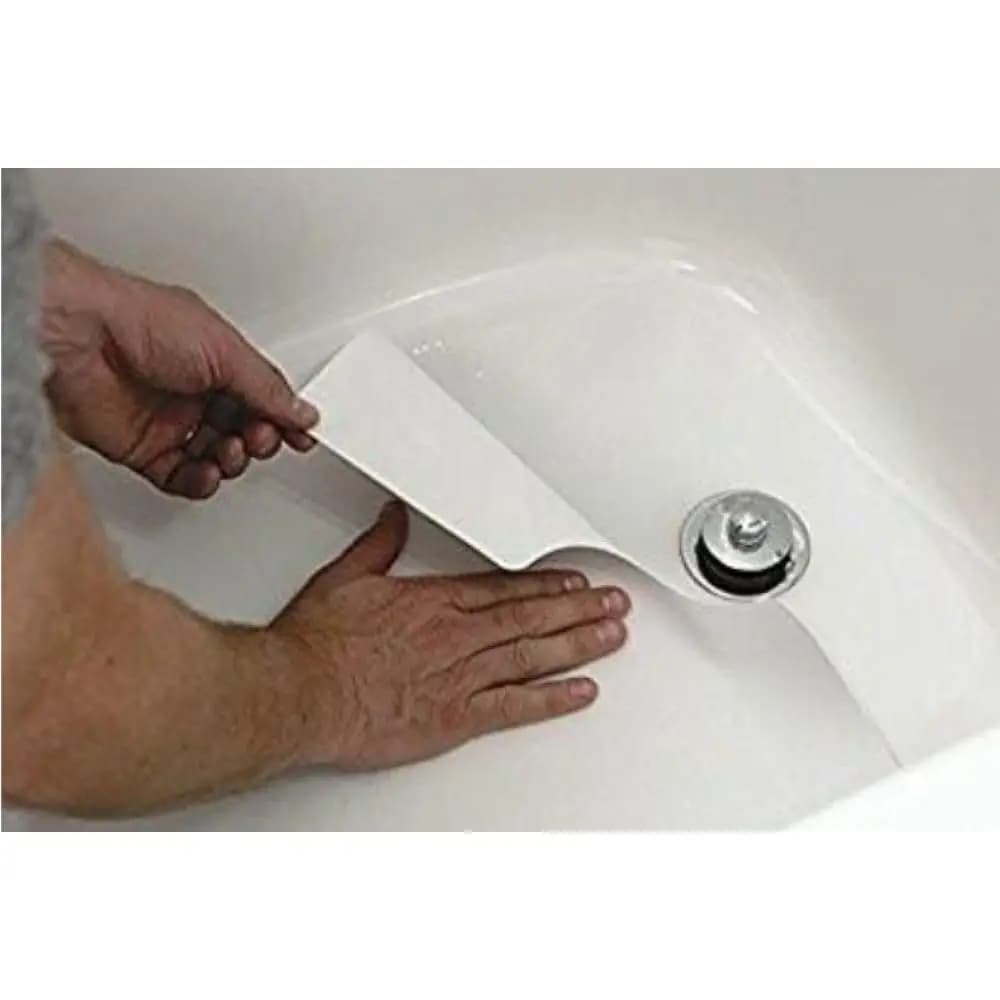 Tappetino da bagno antiscivolo in vinile bianco 16 x 40 con foro di drenaggio