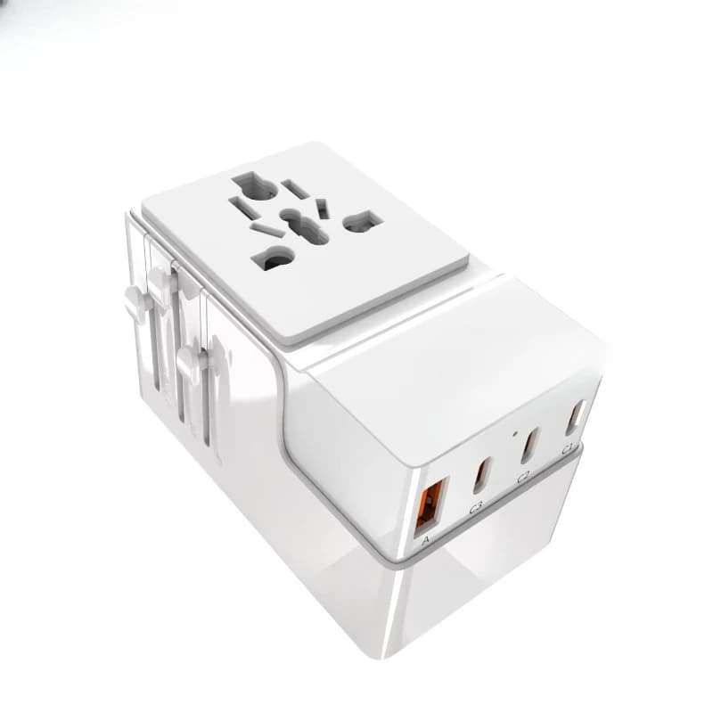 Adattatore da Viaggio Multi-Presa, Caricatore Universale Internazionale, con USB e Type C