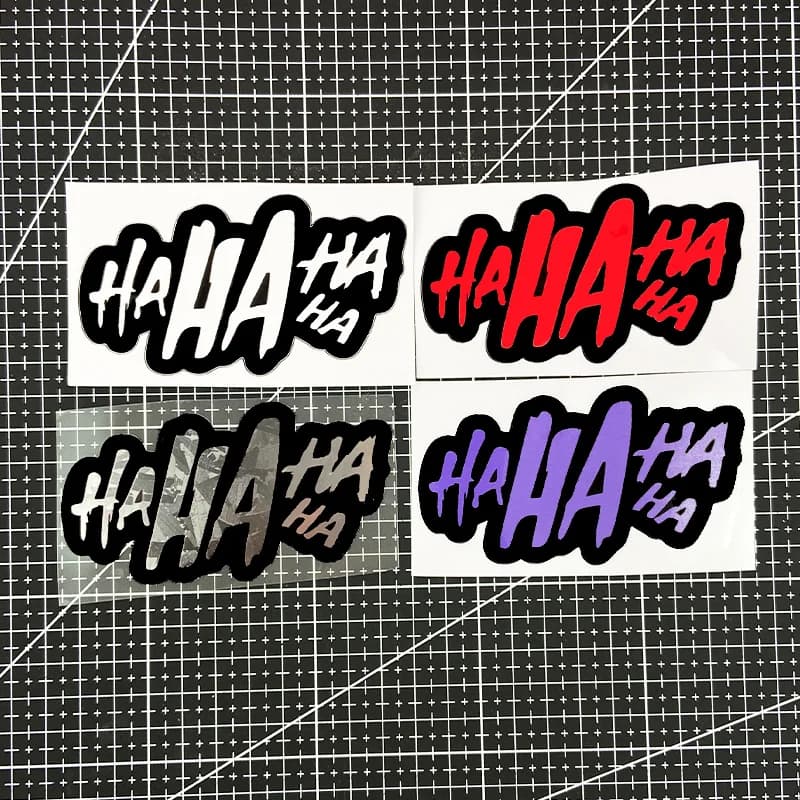 1Pc "HAHA" Motorcycle Sticker,Waterproof Vinyl for Tank,Helmet,Front Fender,Fork,Race Bike Universal Decor