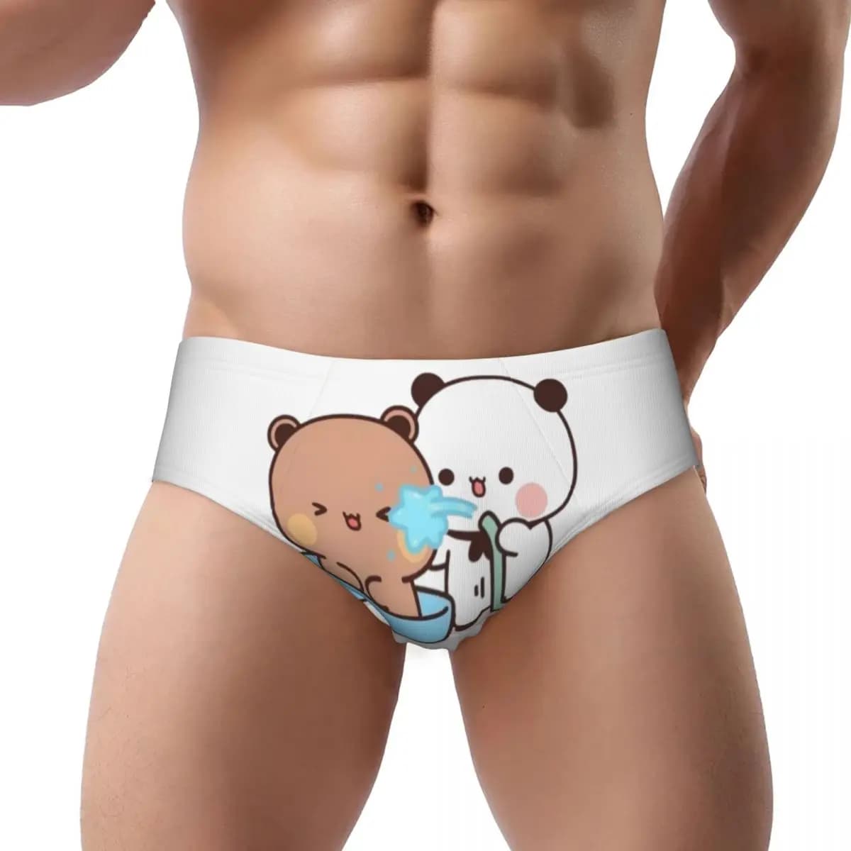 Mutande morbide da uomo personalizzate Bubu Dudu Panda e Brownie Bear Coppia di mutandine Intimo maschile