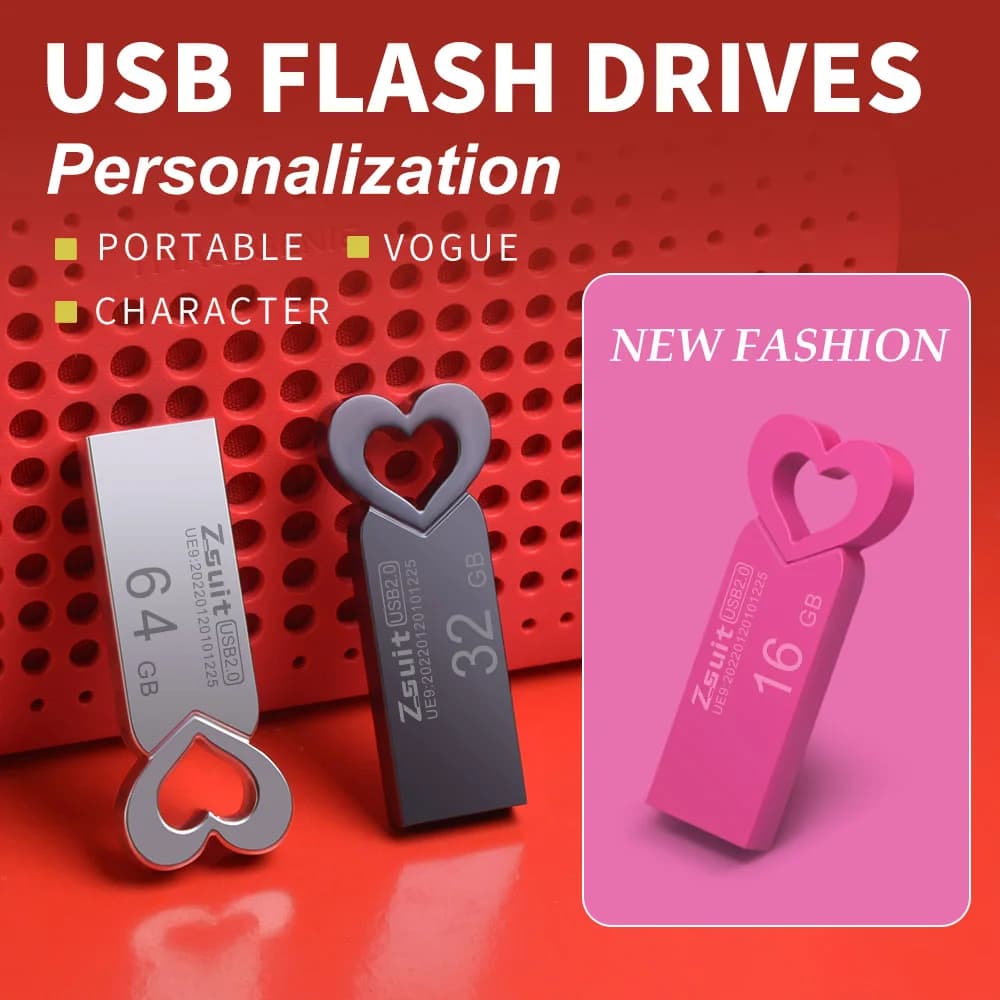 Chiavetta USB 3.0 in metallo Chiavetta USB impermeabile 8 GB 16 GB 32 GB 64 GB 128 GB Pendrive Chiavetta USB a forma di cuore per amante
