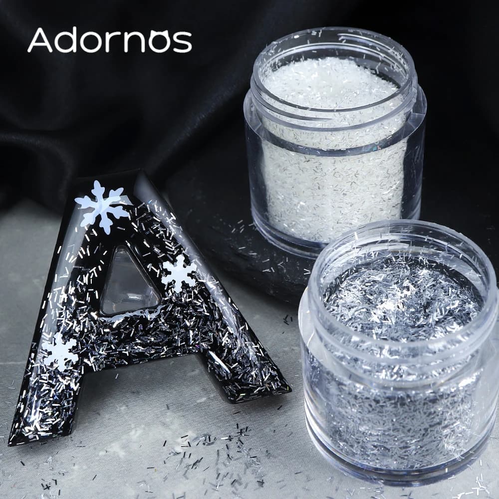 10 ml Silvery Strip Shape Glitter Sequins Epoxy Resin Filling Sparkle Bar Type Thin Paillettes Autumn Winter DIY Keychain Crafts