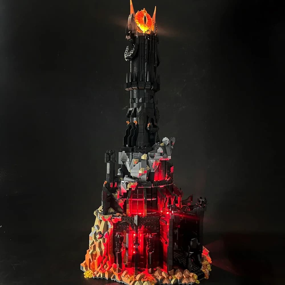 Kit di luci a LED per 10333 Il Signore degli Anelli: Lampada decorativa per blocchi da costruzione Dark Tower con telecomando (non include i blocchi da costruzione)