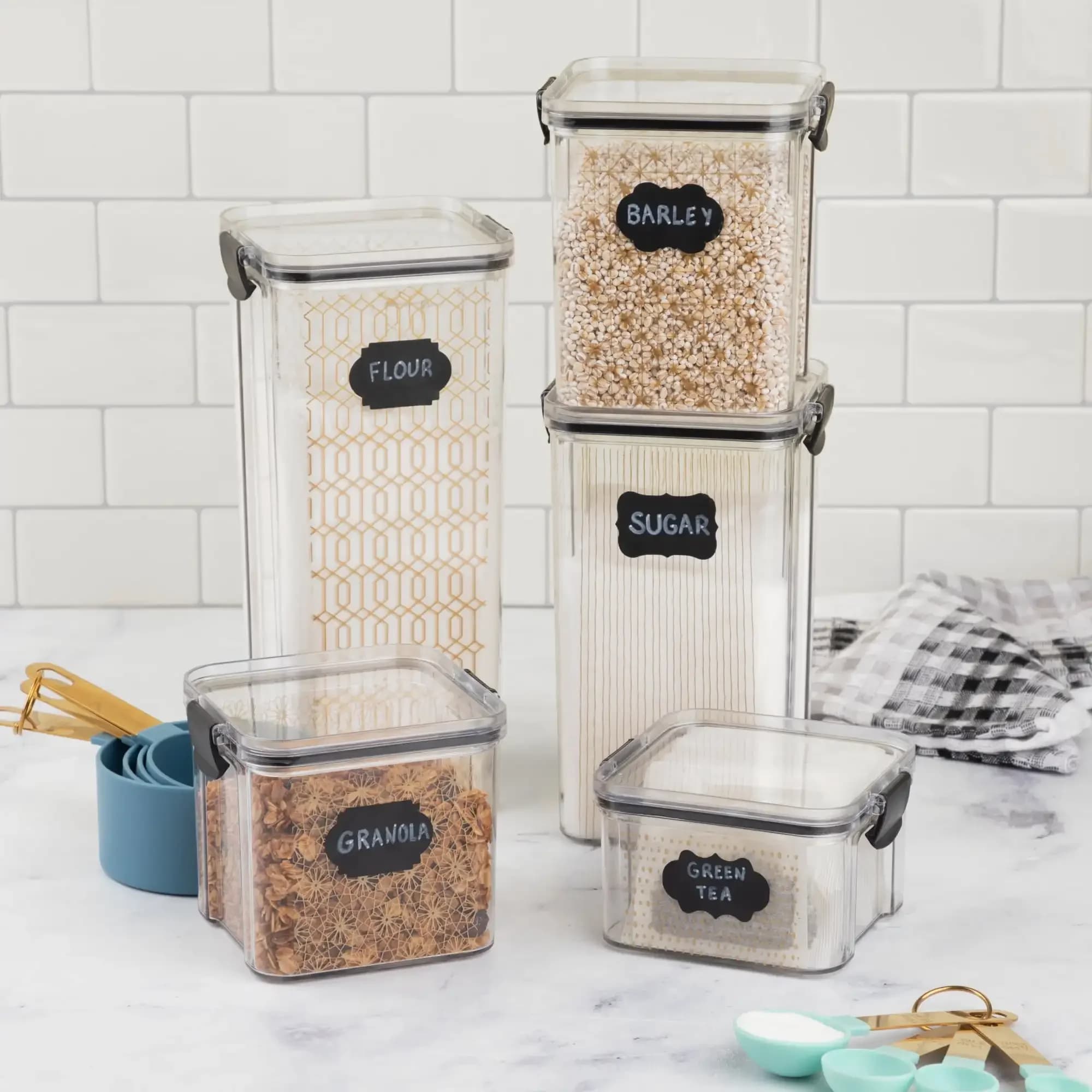 Contenitori per alimenti, set da 5, 10 pezzi, oro