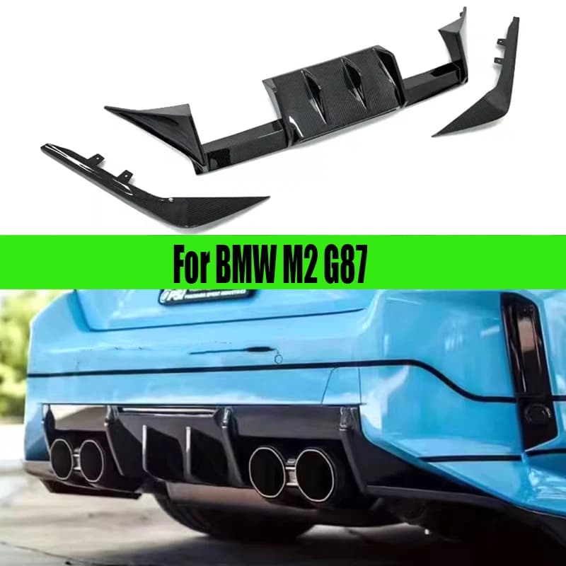 For BMW M2 G87 2021+ Dry Carbon Fiber Back lip Car Rear Bumper Diffuser Rear Splitters Spoiler Back lip Upgrade body ki