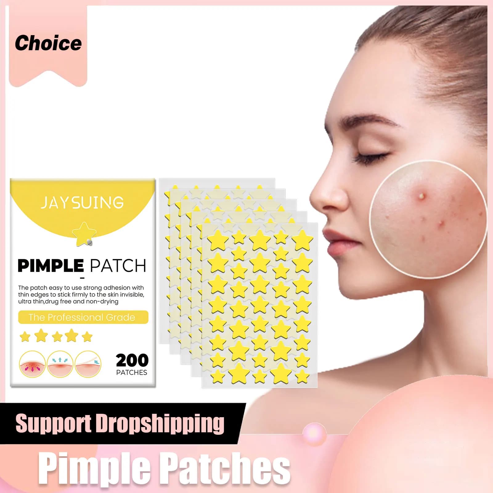 Toppe per brufoli a stella per il viso Centella Asiatica Patch idrocolloidale per l'acne Zit imperfezioni Guarigione delle macchie Adesivi per correttore