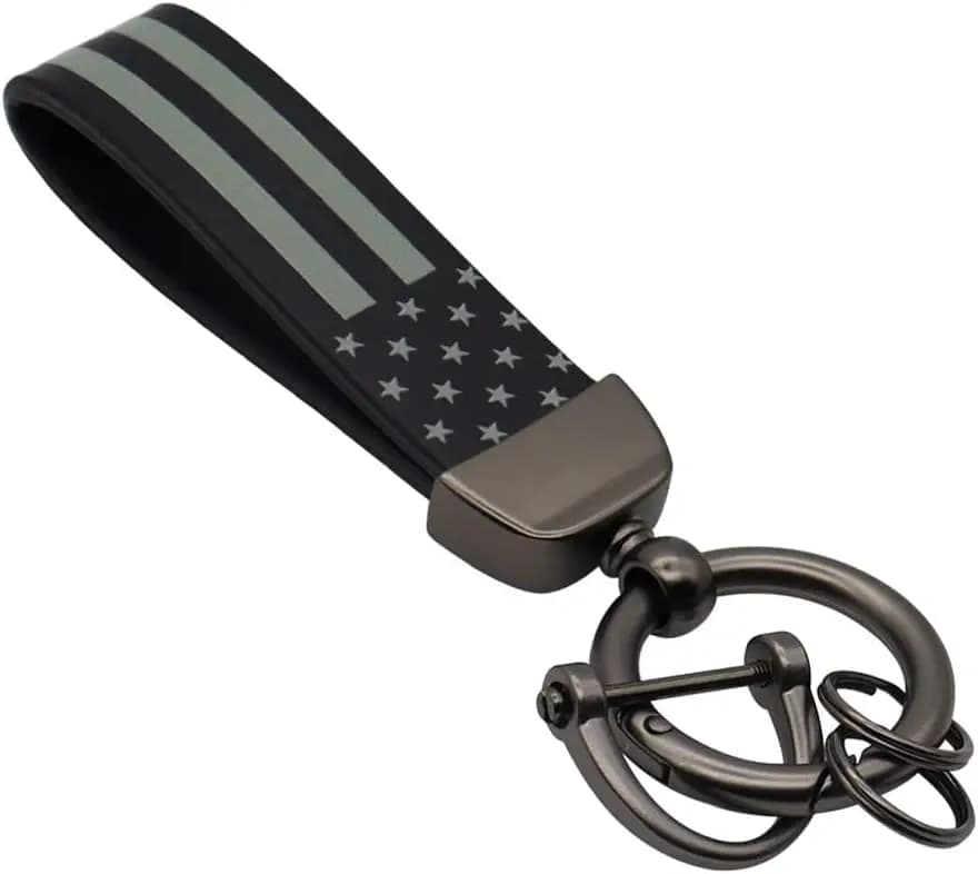 Portachiavi Auto con Bandiera USA e Anello in Lega di Zinco, Accessori Auto per Uomo per l'Orgoglio Americano