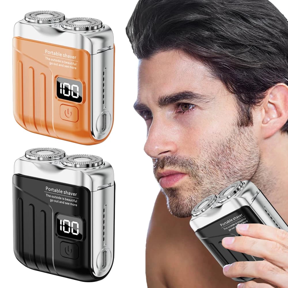 Rasoio elettrico per uomo Mini rasoio elettrico portatile Barba Trimmer Macchina da barba ricaricabile da uomo Rasoio da barba a doppia lama