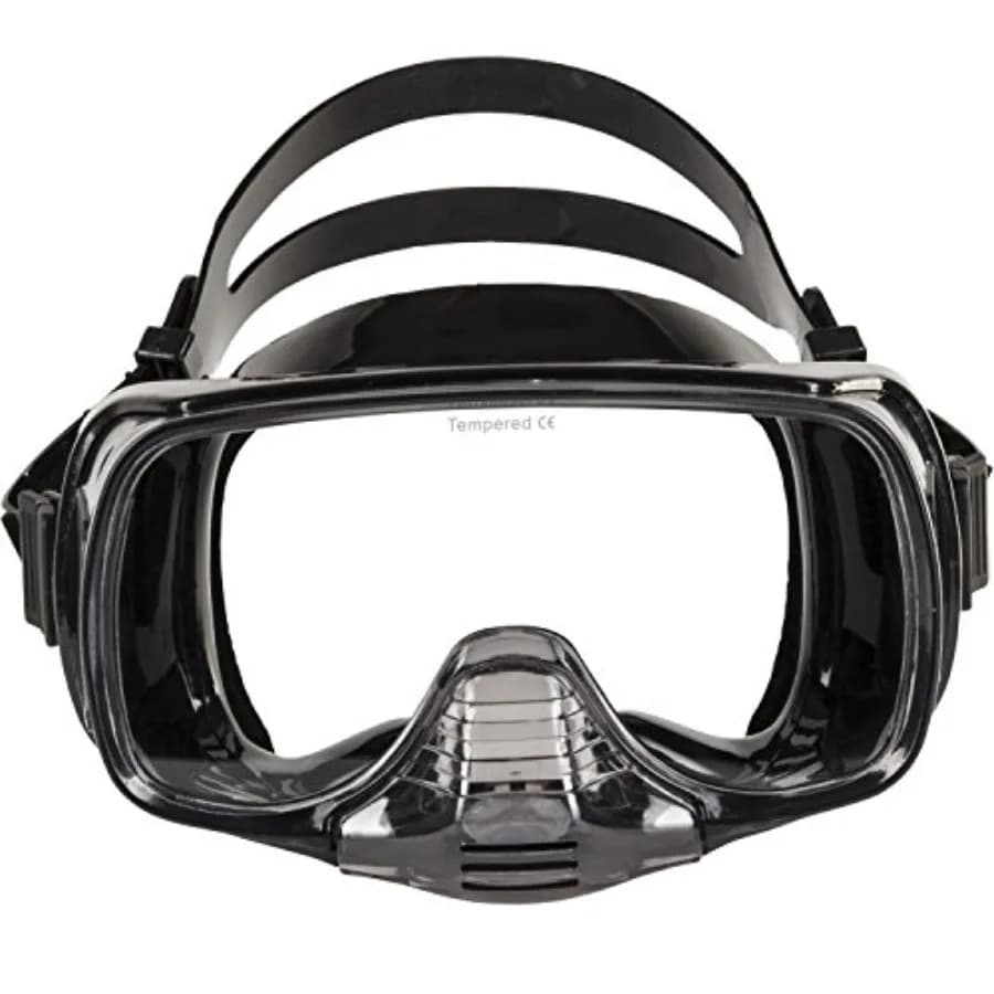 Maschera Impermeabile Imperial Panoramic View per Snorkeling, in Silicone, Nera, con Campo Visivo Ultra-Ampio e Funzione Hands-Free