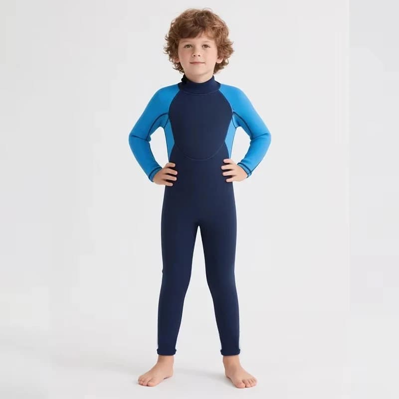 Design 2.5 mm Neoprene Long sleeve Rear hinge Children Snorkeling Nuoto Muta Children Surf Set