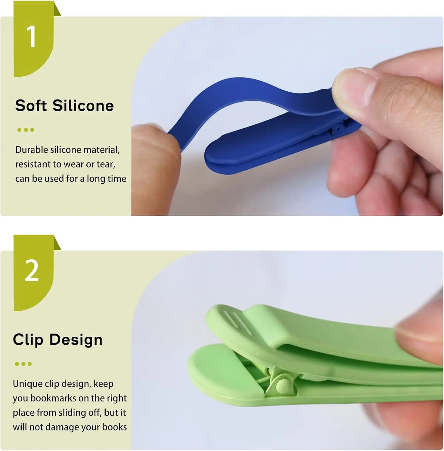 Segnalibri Automatici in Silicone, Clip Uniche per Fissare le Pagine per Appassionati di Lettura, Etichette e Marcatori per Libri