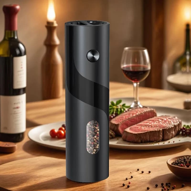 Set di macinapepe elettrico ricaricabile USB 1/2PCS con regalo di utensili da cucina per mulino automatico per sale e spezie a luce LED