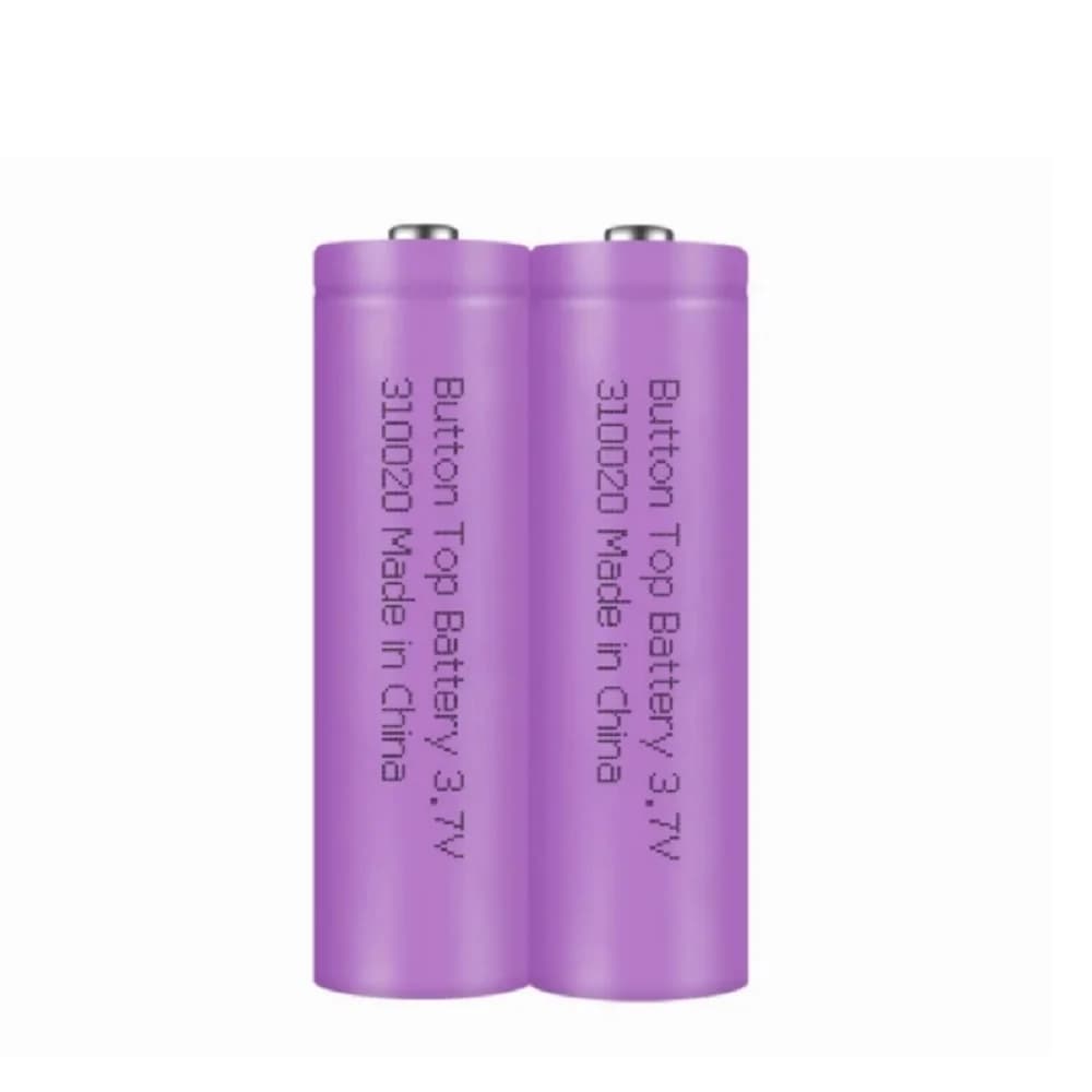 Skywolfeye 2PCS Batteria ricaricabile con pulsante superiore Batteria al litio da 3,7 V 3000 mAh per lampada frontale Torcia a LED Luce solare