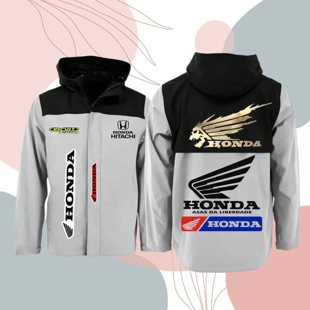 Nuova Giacca da Moto Honda Team Racing 2026 Verde Nera a Contrasto, Giacca Antivento Oversize per Sport all'Aperto
