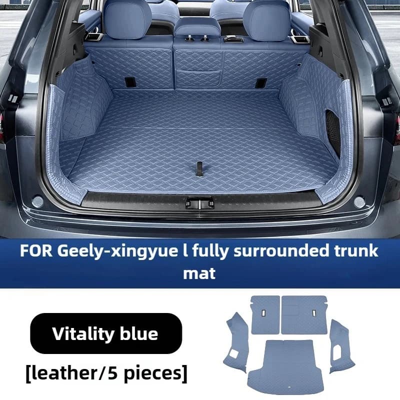 Per Grand Koleos/Geely Monjaro Xingyue L Tappetini per bagagliaio di un'auto Cuscinetti protettivi Fodera per carico per auto in pelle Tappeto completo circondato