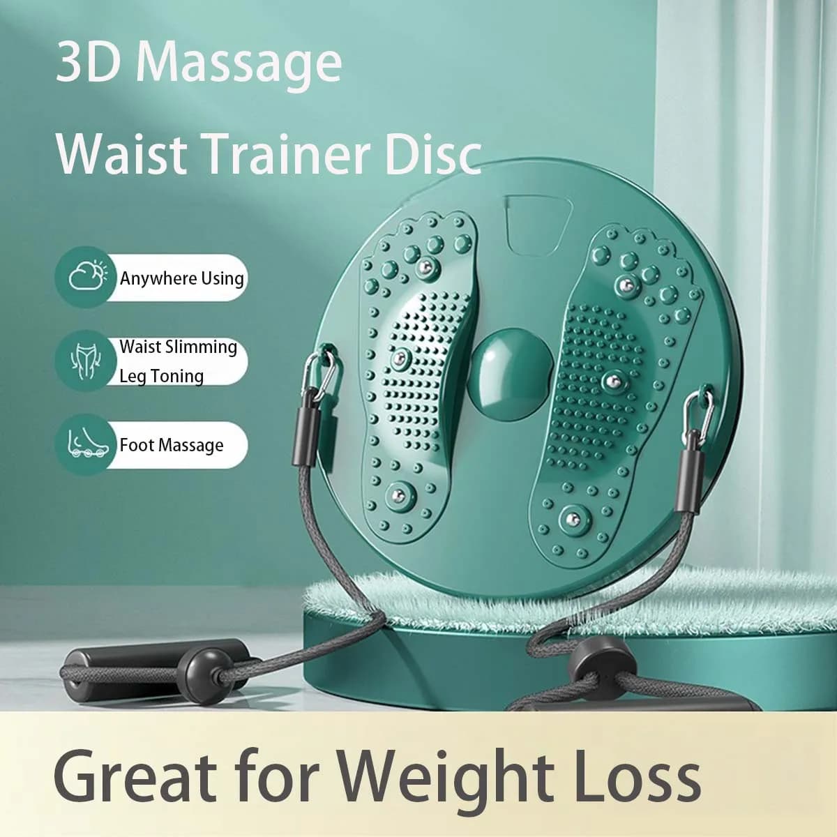 Fitness Twist Waist Body Building Health Slimming Trainer Weight Loss Balance Board Home Equipment Ginnic Foot + Cable Pull