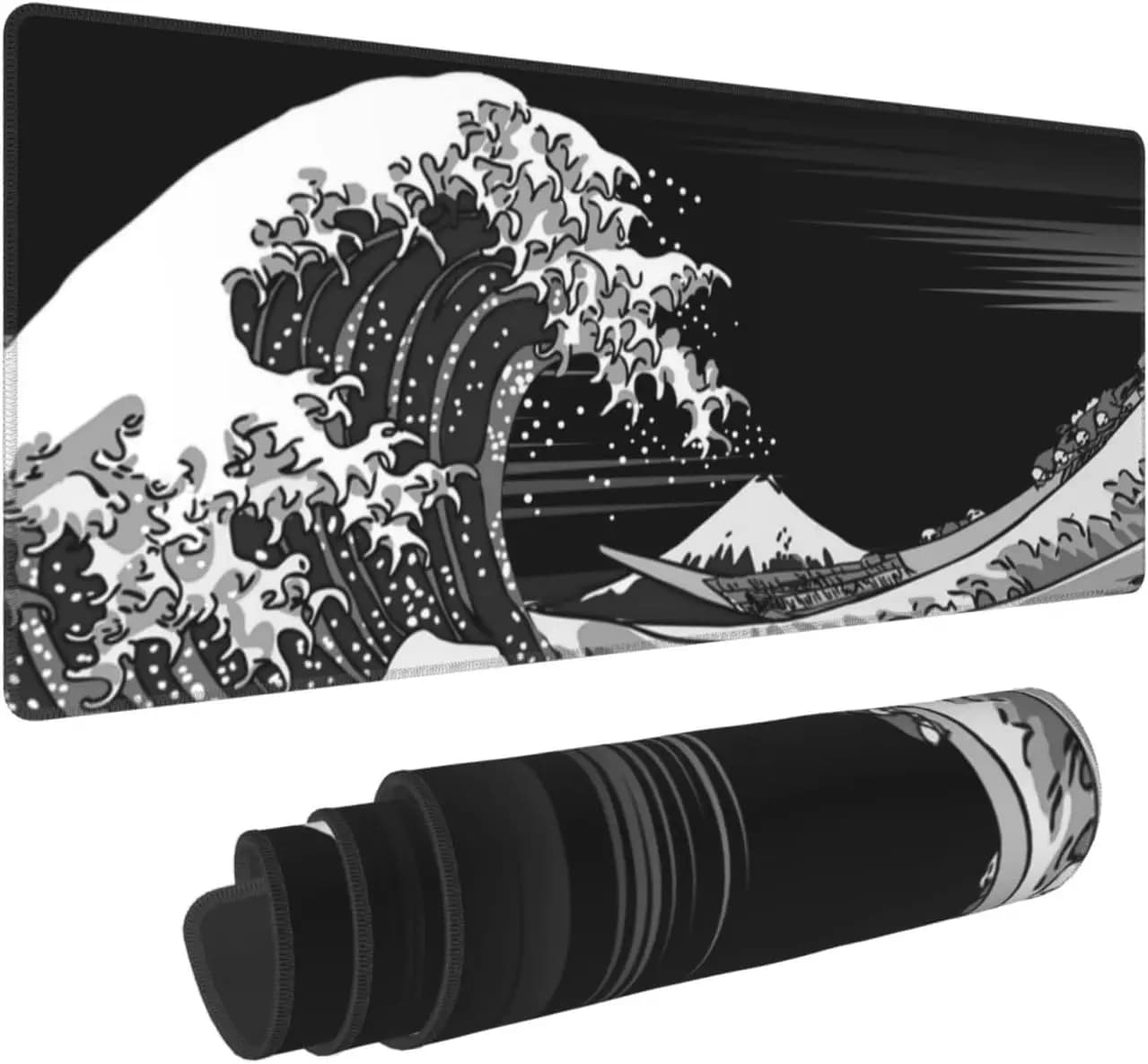 Tappetino per Mouse Great Wave tappetino da scrivania nero tappetini da gioco Kawaii tappetini per Mouse tappetino da ufficio per Laptop tappetino da gioco grande tappetino per Mouse tappetini per Computer