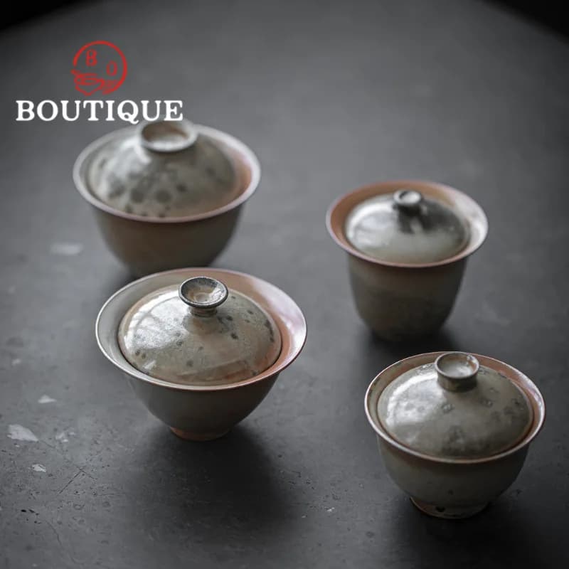 Retro legna da ardere Change Kiln Ink Art Ceramic Gaiwan estetica Tea Brewing Cup Tea Tureen Tea Brewing Cover ciotola accessori Craft