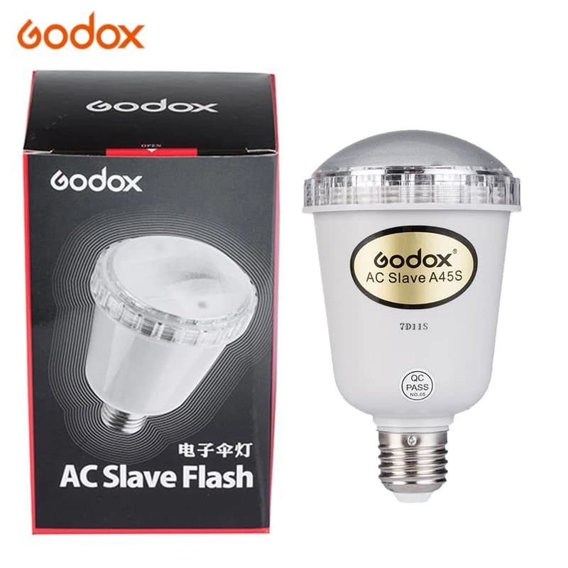 Godox A45s 20W Flash Light Photo Studio Controllo ottico Luce stroboscopica Lampadina fotografica 5600K ± 200K per E27 220V
