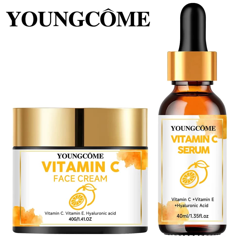 YOUNGCOME Essence Cream for Face to Vitamin C Whitening Antiwrinkles Nutrient Red Relieving Hydrating Siero Face Skin Care