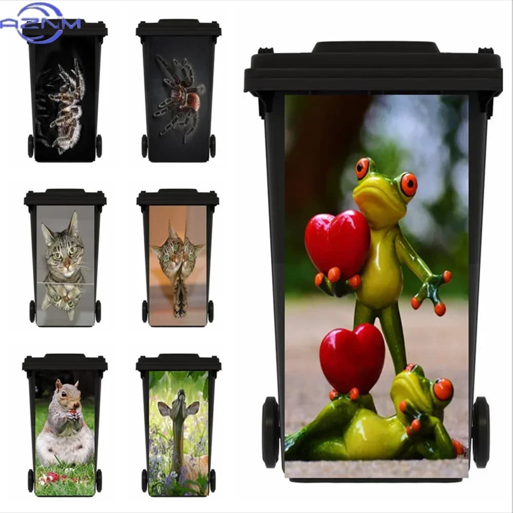 Frog Animal trash can stickers Beautiful wallpaper mural Wall Decals Poster Gifts Home Art Kitchen decor