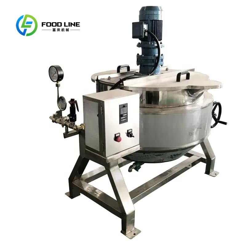 Riscaldamento elettrico a gas Salsa Marmellata Alimenti Bollitore rivestito Miscelatore da cucina Pentola Macchina personalizzata