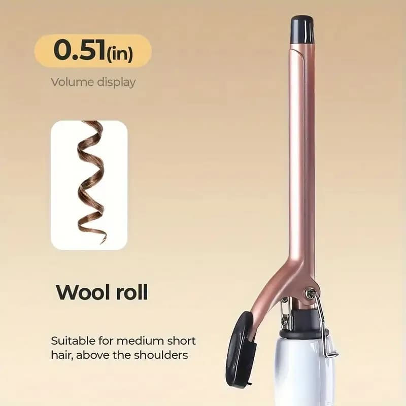 Ceramic Permanent Tool Bar 0.51 Inch Hot Permanent Tool Iron for Hairdresser, Quick Heating, Double Speed Temperature Control