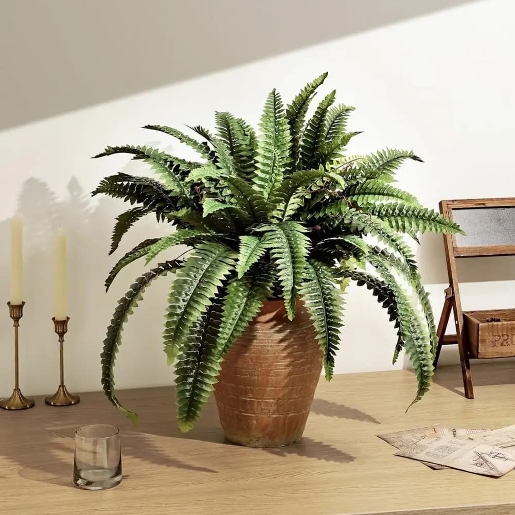 2 pieces of artificial fern plant artificial fern plant suspended artificial UV resistant artificial fern plants for interior and exterior decorations