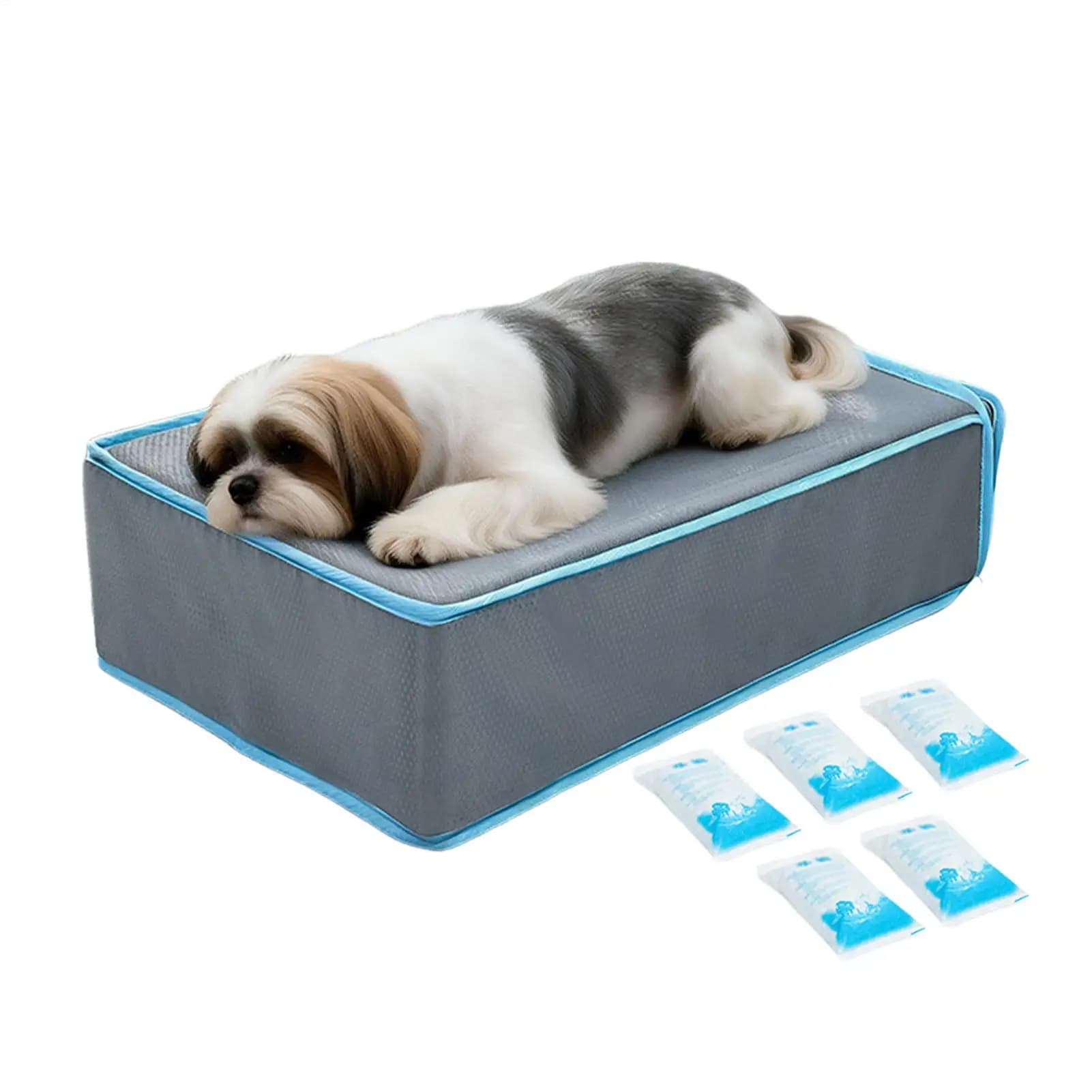 Dog Cooling Mat With 5 Ice Packs 51.5x38x14cm Removable Washable Bed Cooling Mat For Cats For Puppy Cat Summer Outdoor Indoor