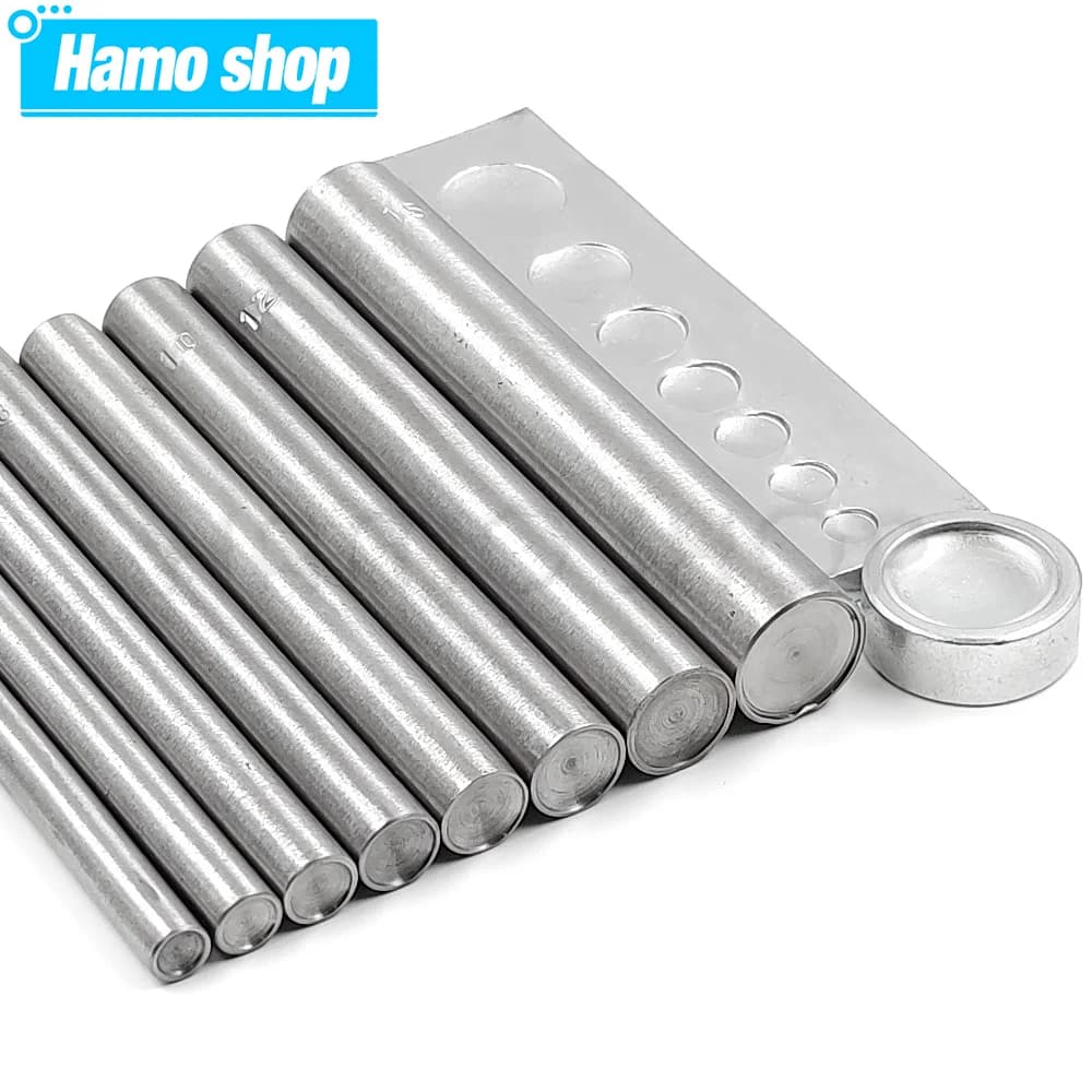 Double Cap Rivet Tool Round Rivets Metal Punching Tool To Install Tip Pins for Leather Handmade Shoe Belts DIY Garment Belt