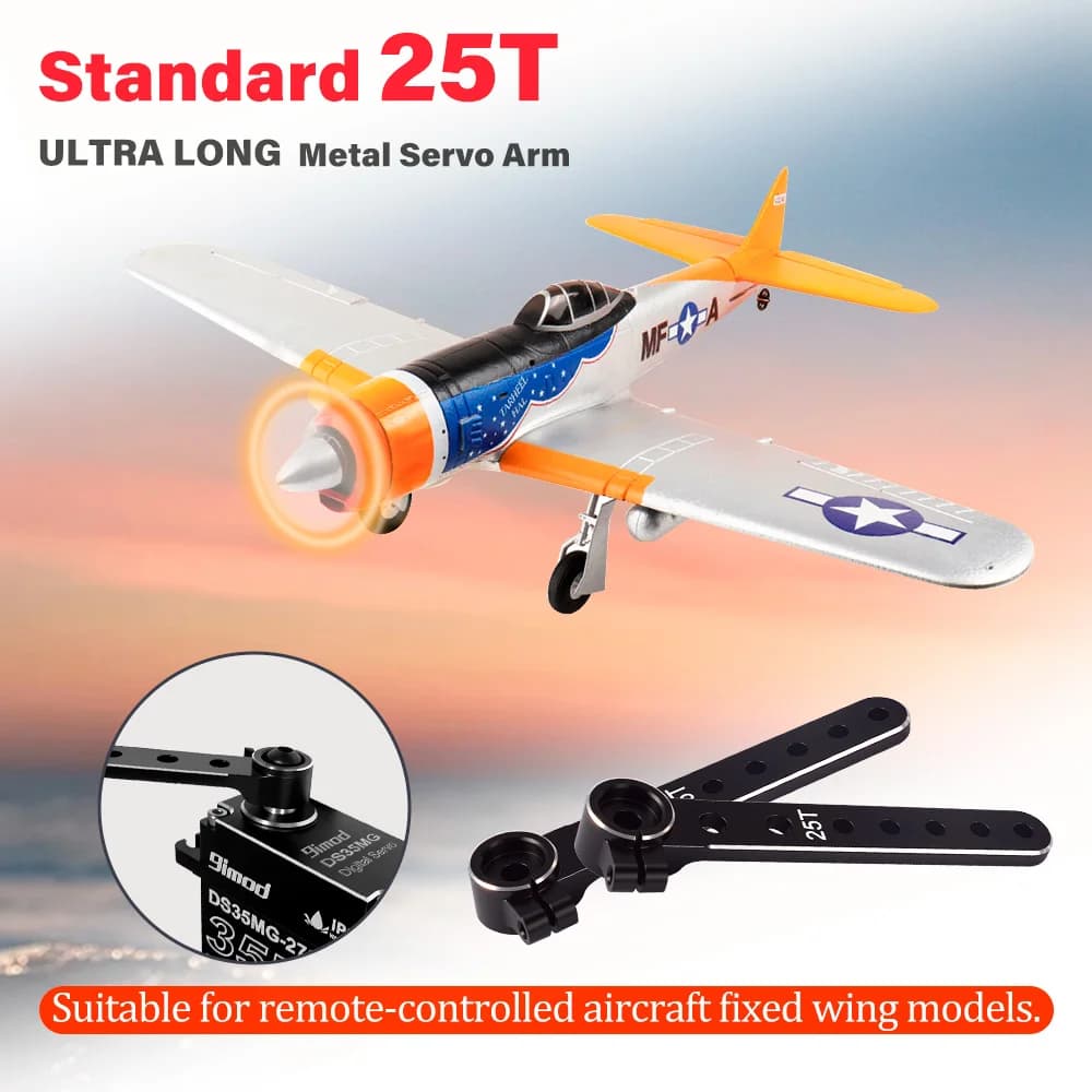 9IMOD 25T Servo Horn 59mm Metal 25 Teeth Extension Steering Arm Servo Rocker for Remote Controlled Aircraft Fixed Wing Parts