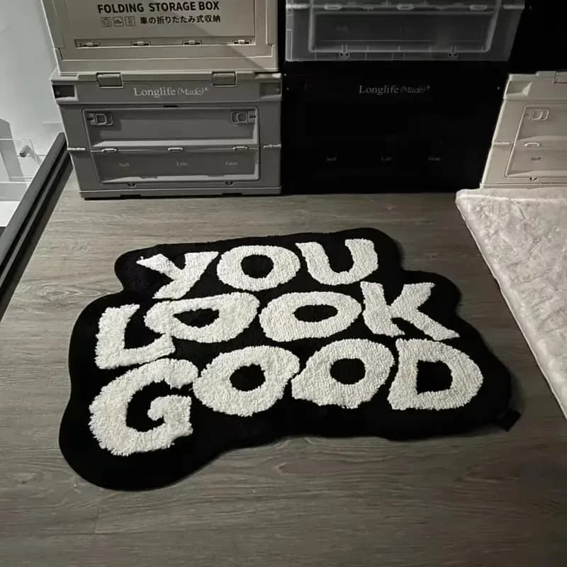 VIKAMA Creative Alphabet Imitation Cashmere Carpet Interior Carpet Living room Soft bedside mat for bedroom decoration